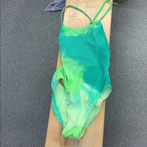 Neon green Nike practice suit